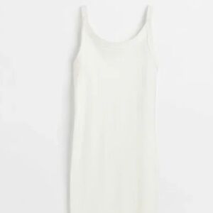 White Ribbed Tank Dress – H&M (Size Small)